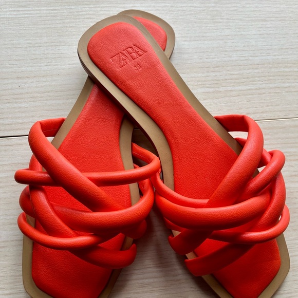 Zara Shoes - Zara orange mules 38